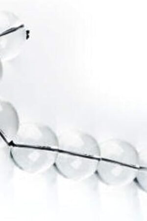 1 Inch Diameter 8-Bead Crystal Clear Glass Anal Beads - Large Size Stretching Trainer for BDSM/SM Couples, Premium Adult Sex Toy