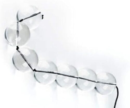1 Inch Diameter 8-Bead Crystal Clear Glass Anal Beads - Large Size Stretching Trainer for BDSM/SM Couples, Premium Adult Sex Toy