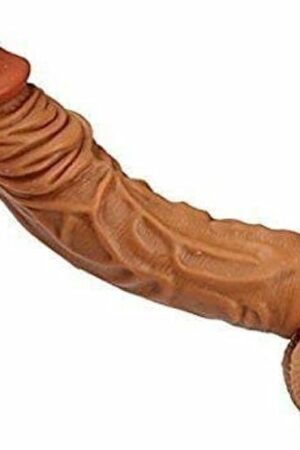 Honeypleasures Silicone Condom Reusable Realistic Penis Sleeve Extender Enlarger 7.5" with 1 1/4" Solid Tip Extension
