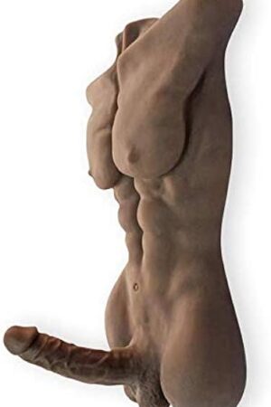 Female Plaything Male Torso Love Doll 3D Adult Penis and Anal Doll Plaything for Female Self-Masturbation Playful Sex Dolls (Brown)