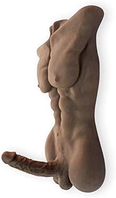 Female Plaything Male Torso Love Doll 3D Adult Penis and Anal Doll Plaything for Female Self-Masturbation Playful Sex Dolls (Brown)
