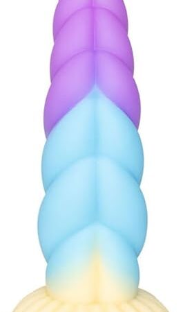 3 Sizes of Large Twist Shape Realistic Dildo with Strong Suction Cup, Female G Spot Dildo with 3 Colors Textures Adult Sex Toy for Woman Couples - M, Purple Blue Yellow