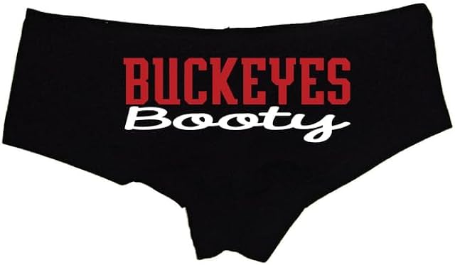 Buckeyes Booty Panties Cheeky Low-Rise Cotton Lingerie for Naughty Wife, Thick Girlfriend or Athletic Baddie