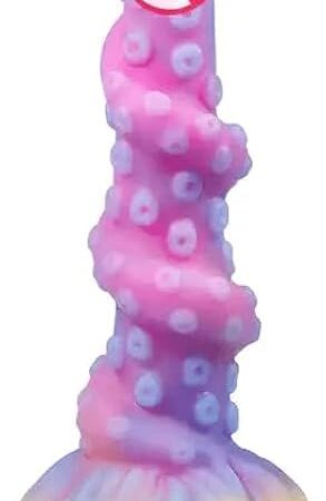 Generic Huge G-Spot Dildo Silicone Tentacle Realistic Dildo Anal Plug with Strong Suction Cup Monster Dildo Glows in Dark 8inches