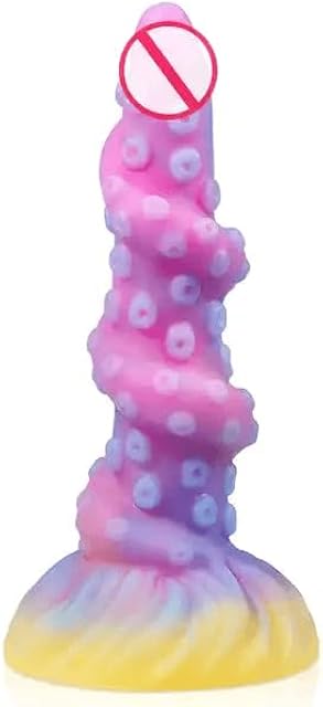 Generic Huge G-Spot Dildo Silicone Tentacle Realistic Dildo Anal Plug with Strong Suction Cup Monster Dildo Glows in Dark 8inches