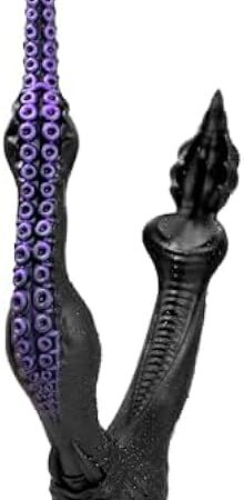 Fantasy Dual-Headed Dildo - Monster Double Sided Suction Cup Dildos for Hands-Free, Silicone Penis for Men Women, Unisex Adult Sex Toys, Knot Design with Spiked Head for Prostate Stimulation (D304-M)