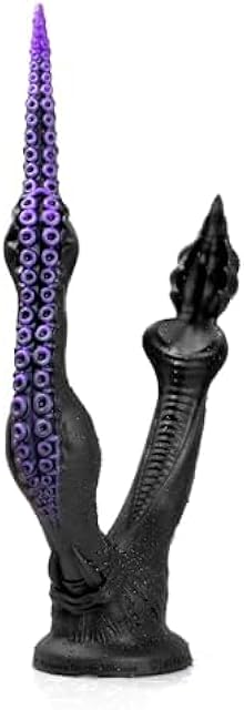 Fantasy Dual-Headed Dildo - Monster Double Sided Suction Cup Dildos for Hands-Free, Silicone Penis for Men Women, Unisex Adult Sex Toys, Knot Design with Spiked Head for Prostate Stimulation (D304-M)