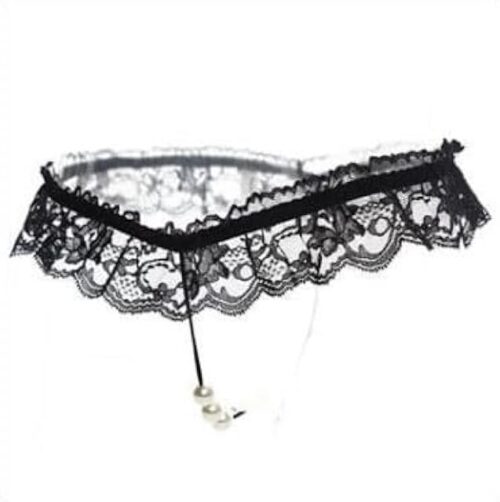 Womens Sexy Lace Pearl T-Pants Cute Thong gag Gift One Size Underwear G-Strings