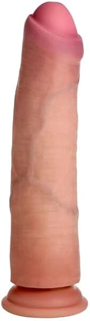 CURVE TOYS Jock 8.5" Uncut Dual Density Silicone Dildo for Men, Women & Couples. Firm Inner Core with Soft Outer Skin, Real Life-Like Feel, Suction Cup Base, Harness Compatible. 1 Piece, Flesh.