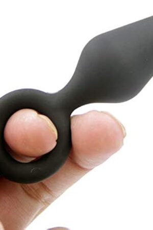 Anal Plug Silicone Butt Plug with Long Taper & Thin Neck & Curved Base for Comfortable Long-Term Wear Prostate Massager Sex Toy for Men Women Beginners OR-HT019