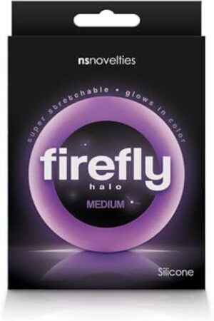 ASK GRANDPA GOURMET COFFEES Firefly Halo Glow in The Dark Purple Cock Rings - Medium, One-Size