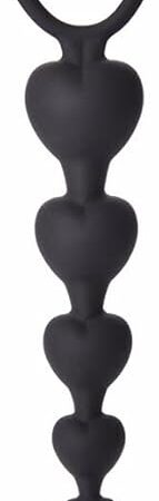 Anal Butt Plug Silicone Anal Plug with Mini Vibrator Heart Beads G-Spot Stimulating Massager Anus Masturbation Adult Anal Sex Toy (Color : Black)