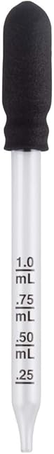 EZY DOSE Ear and Eye Medicine Dropper For Liquid & Essential Oils 1mL Capacity Calibrated Glass, Clear