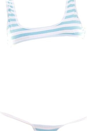 Women Sexy Top And Panty Set Cute Japanese Anime Cosplay Lingerie Lolita Kawaii Micro Bikini Striped Panties Costume