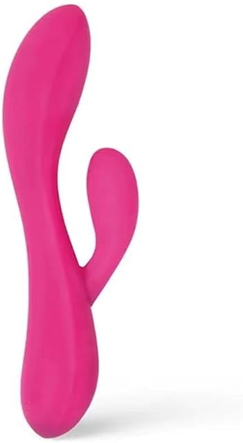Dual Rabbit Soft Touch Silicone Vibrator Massager, 10 Vibration Settings, Waterproof, Pink