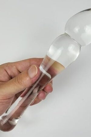82in Solid Glass Dildo Butt Plug Double Ended Vaginal Prostate Dildo Glass Pleasure Wand for Men and Women Sex Toy
