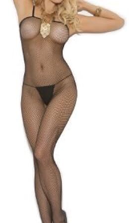 Women's Fishnet Bodystocking with Open Crotch-Plus Size