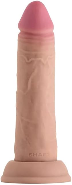 Double Layered Realistic Dildo Liquid Silicone FLEXISKIN Dildo with Suction Cup for Hands-Free Play Ultra-Soft G Spot Dildo for Lesbian, Gay & Couple Harness Use