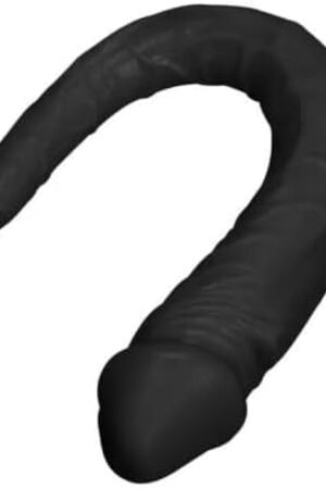 Double Ended Dildo Large Real Dildo Long Dildo Anal Butt Plug for Men Women, Soft and Flexible with Veins and Glans Adult Sex Toys for Women Lesbian Couples, Black