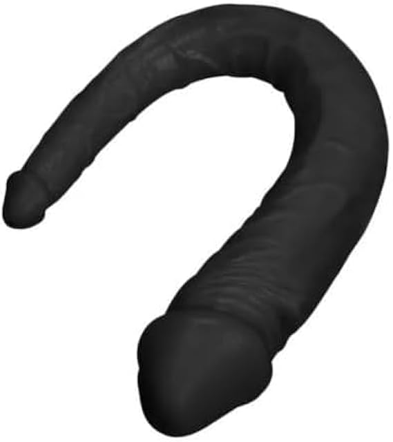 Double Ended Dildo Large Real Dildo Long Dildo Anal Butt Plug for Men Women, Soft and Flexible with Veins and Glans Adult Sex Toys for Women Lesbian Couples, Black