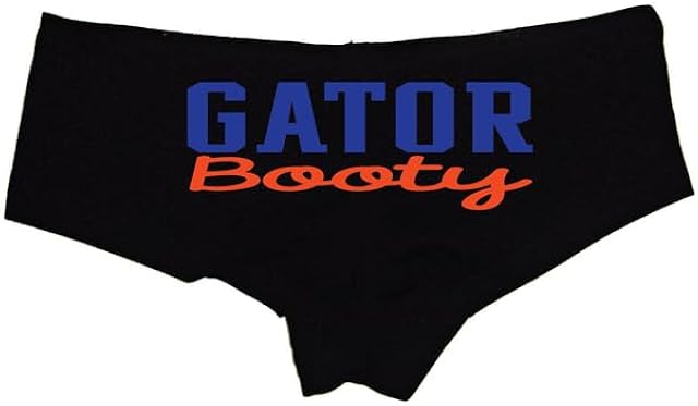 Gator Booty Panties Football-Inspired Cotton Boyshorts for Women, Cheeky Game Day Lingerie S-3X Sizes
