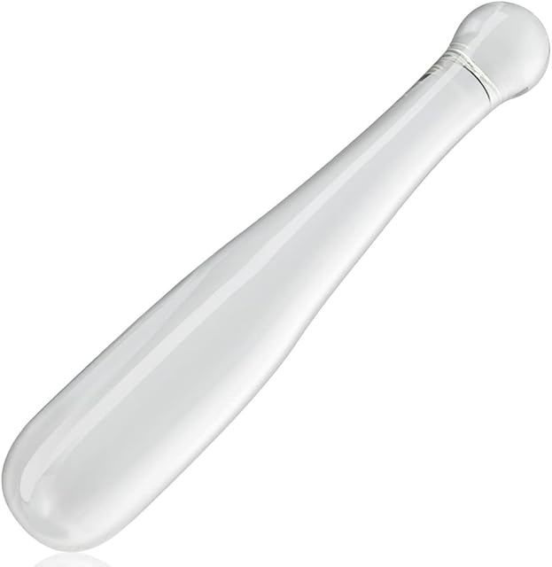 Anal Butt Plug Glass Anal Trainer Baseball Bat Clear Chrystal Pleasure Wand Anal Adult Sex Toy for Men Women Couples Masturbation (Large)