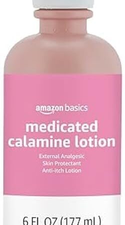 Amazon Basics Medicated Calamine Anti-Itch Lotion, Analgesic Skin Protectant, 6 Fluid Ounce, 1-Pack (Previously Solimo) (New Formula)