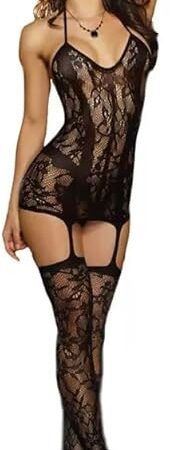 Women's lace jumpsuit socks plus size open range tight fitting sexy soft pajama underwear