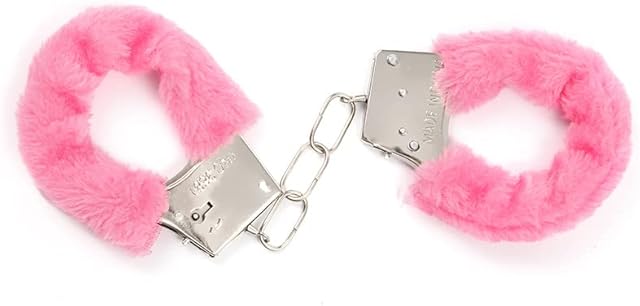 Furry Sex Handcuffs with Keys,Adjustable Ankle Cuff Bracelets,Stainless Sex Bondage Restraints,SM Plush Bondage Fetish Handcuffs,Adult Couples Sex Toys,Cosplay Party Stage Police Costume Prop (Pink)