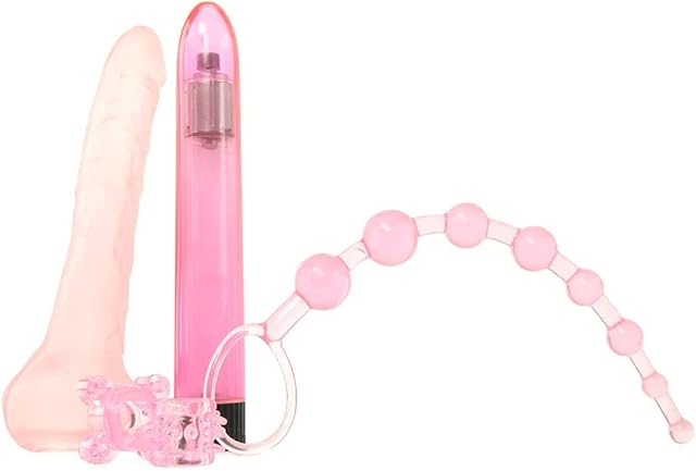 CalExotics Starter Lovers Kit Adult Sex Toys For Couples - Waterproof Vibrator with Sleeve Anal Beads & Enhancement Ring Set Multi Speed Personal Massager