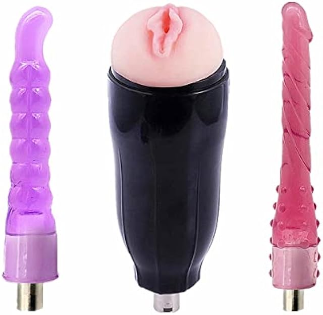 Automatic Sex Machine Attachment 3XLR Connector with Automatic Male Masturbator Cup Realistic Pussy Pocket Sex Toys for Men and Women Sex Machine Dildo Attachments