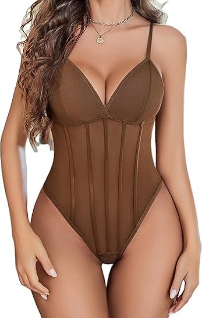 Avidlove Bodysuit for Women Sexy Lingerie Sleeveless Spaghetti Strap Cami Teddy01