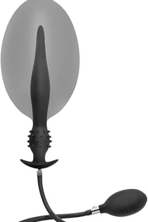 Inflatable Anal Plug Sex Toys with Detachable Needle Silicone Butt Plug Dildo Butt Expand Trainer Backdoor Stimulator SM Anus Sex Toy for Women, Men and Couples Perineum Massager Anal Training Black