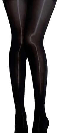 Women's Sexy Suspenders Pantyhose Sheer Thigh High Oil Shiny Stockings with Garter Belt Black/White/Red