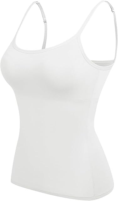 3 Pack Women's Basic Tank Tops,Built-in Bra Padded Camisole Yoga Tanks Tops for Women Active Basic Seamless Camisole