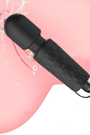 Vibrator Wand Rechargeable, Clitoral Stimulator G Spot Vibrators with 20 Patterns & 8 Speeds, Personal Cordless Wand Massager, Quiet & Waterproof Adult Sex Toys for Couples Women (Black)