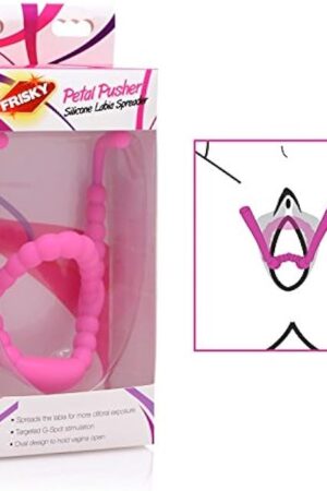 Frisky Petal Pusher Silicone Labia Spreader Includes a Free Bottle of Adult Toy Cleaner