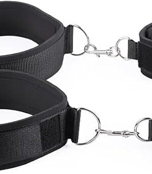 BDSM Sex Bed Bondage Restraints Kit Rope Straps Toys Thigh Restraints Handcuffs Sex Bed Adult Set Bondage Gear Accessories Sex Hand Cuff Bracelets Set for Adults Bedroom Couples Kinky Game G41