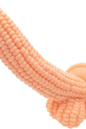 8 Inch Silicone Realistic Mini Dildo, Beginner Anal Plug,Corn Shape Penis with Strong Suction Cup for Hands-Free Play, Flexible Cock with Curved Shaft and Balls for Vaginal G-spot and Anal Play