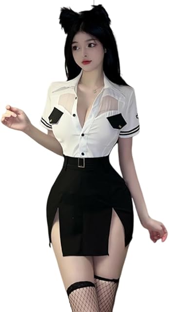 Women's cosplay sexy female flight crew nightclub club secretary outfit Japanese anime maid outfit