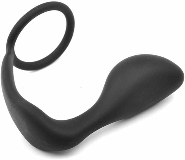 Honeypleasures Cock Ring Anal Plug Combo Delay Ejaculation Butt Plug Flexible Prostate Massager for Male Female Gay Sex Toy P Spot G Spot for Men Women