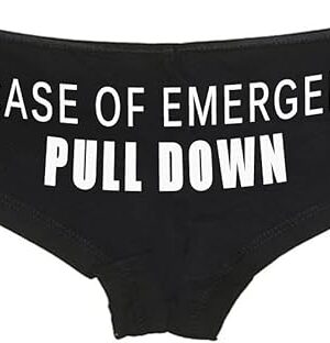 In Case Of Emergency Pull Down Boy Short Panties Sexy Funny Parody Hipsters