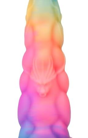 10.6 in Realistic Silicone Dildo Fantasy Monster Colorful Creature Thin Dildos Dragon Penis Anal Plug Sex Toy for Women Men Couple Play GameBig Dragon Knot Dildowith Strong Suction Cup (L)