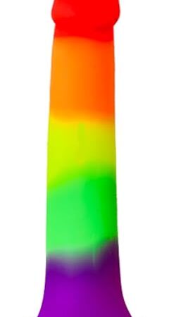 Hynhsun86 Liquid Silicone Realistic Dildo for Vaginal and Anal Sex,Adult Sex Toy G-spot Prostate Orgasm?Smooth Rainbow Fake Penis no Balls?Strong Suction Cup Compatible Strap-on Harness