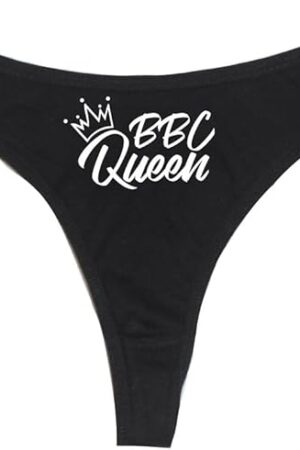 BBC Queen Women's High Rise Sexy Thong, Dirty Undies! Black