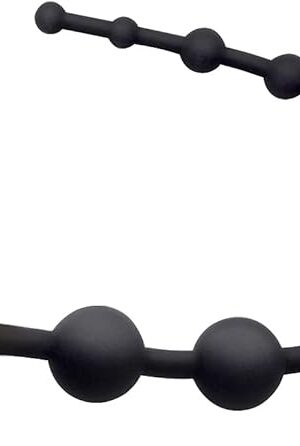 Anal Beads Silicone Butt Plugs Anal Trainer Plug Pull Ring Chain with 10 Beads G-spot Prostate Massage Masturbation Sex Toys for Men Women and Couples