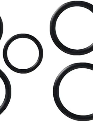 Black Triple Cock Ring Set (Pack of 2)