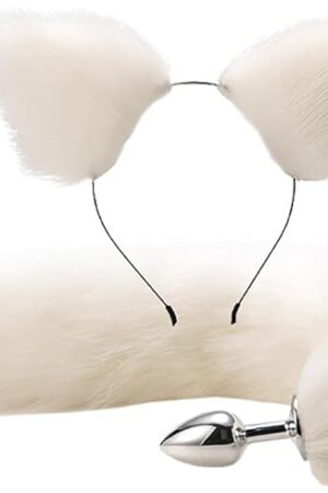Fox Animal Costume Set Furry Ear Headband Bunny Fox Tail Anal Plug Animal Sexual Anus Role Play Furry Anal Sex Toy