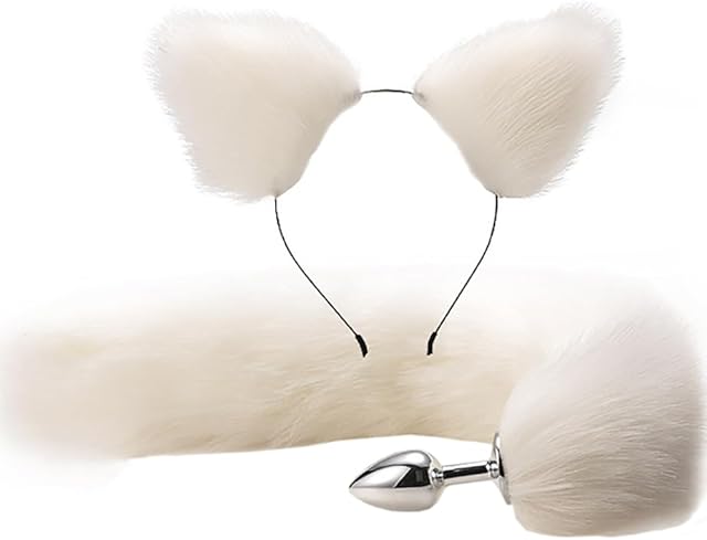 Fox Animal Costume Set Furry Ear Headband Bunny Fox Tail Anal Plug Animal Sexual Anus Role Play Furry Anal Sex Toy