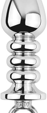Anal Butt Plug Metal Anal Beads Dildo Prostate Massage Anal Vaginal Dilator BDSM Sex Toys for Men Women Couple (Medium(5.11 inch))